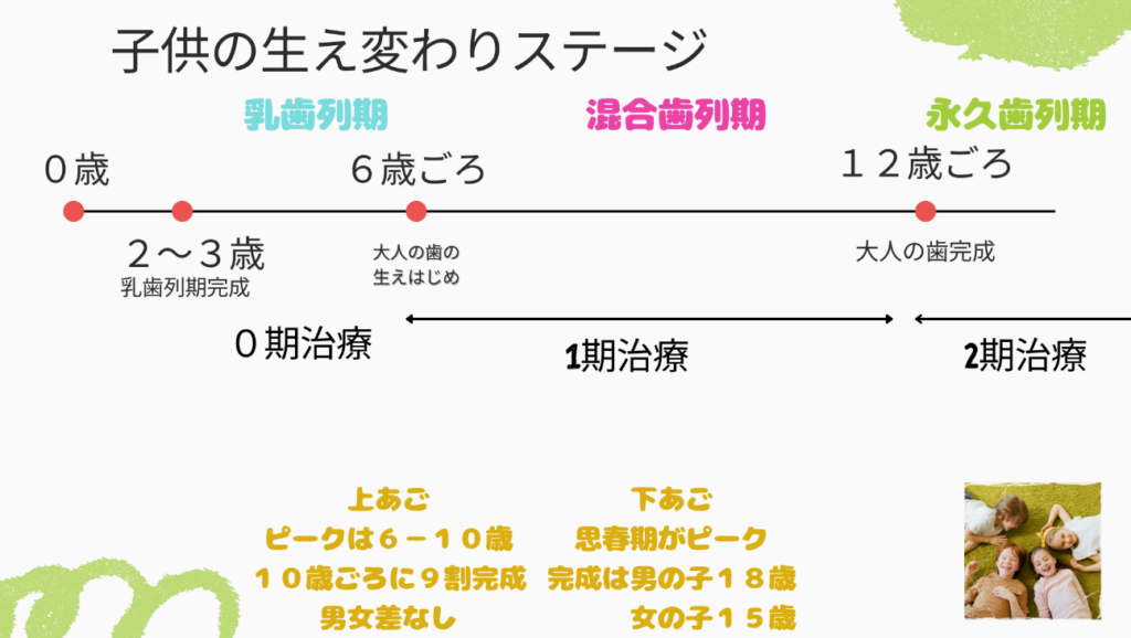 子どもの歯の生え代わり時期